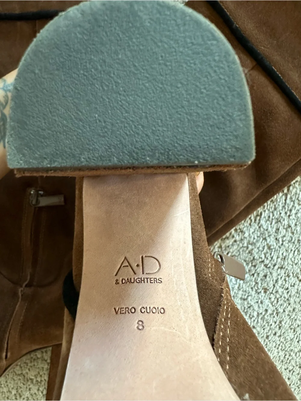 Over-the-Knee Suede Boots in Brown with Block Heel